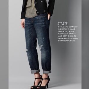 Ann Taylor LOFT Blue Distressed Boyfriend Jeans
